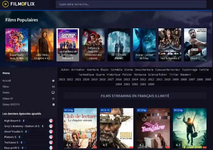 La nouvelle plateforme de Filmoflix